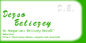 dezso beliczey business card